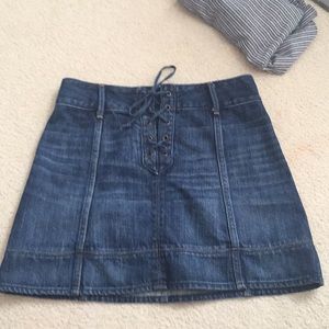 Abercrombie Lace Up Jean Skirt